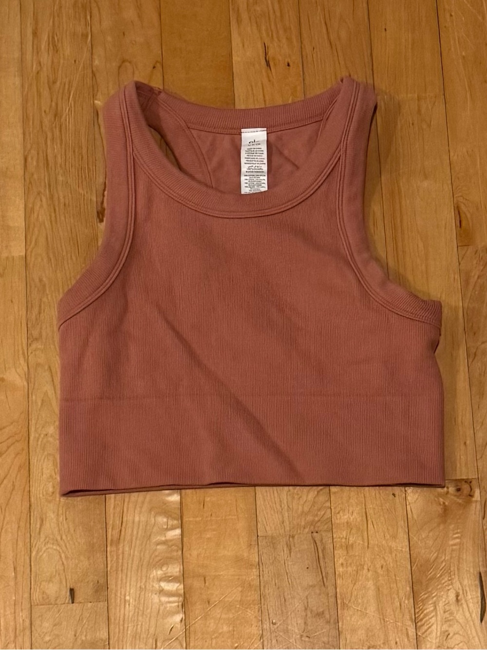 ALO Yoga Seamless Delight High Neck Bra in Terracotta